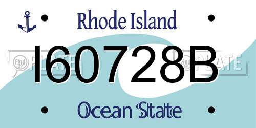 I60728B Rhode Island License Plate