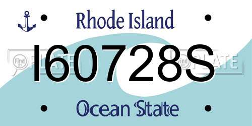I60728S Rhode Island License Plate