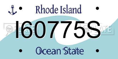 I60775S Rhode Island License Plate