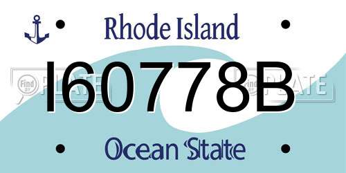 I60778B Rhode Island License Plate