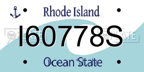 I60778S Rhode Island License Plate
