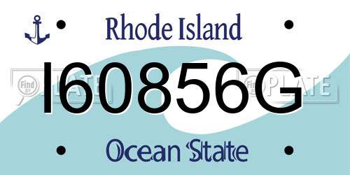 I60856G Rhode Island License Plate