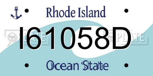 I61058D Rhode Island License Plate