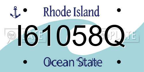 I61058Q Rhode Island License Plate
