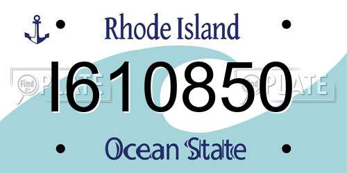 I610850 Rhode Island License Plate