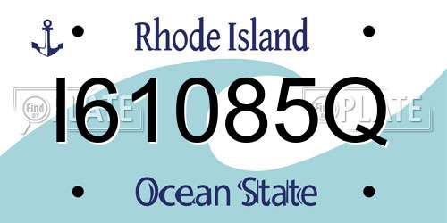 I61085Q Rhode Island License Plate