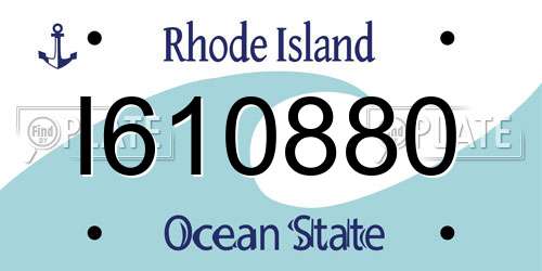 I610880 Rhode Island License Plate