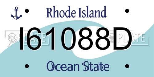 I61088D Rhode Island License Plate