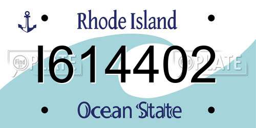 I614402 Rhode Island License Plate