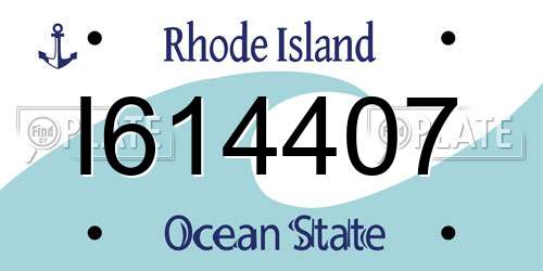 I614407 Rhode Island License Plate