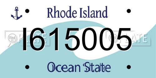 I615005 Rhode Island License Plate