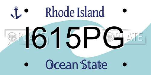 I615PG Rhode Island License Plate