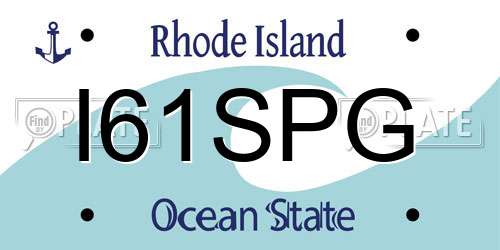 I61SPG Rhode Island License Plate
