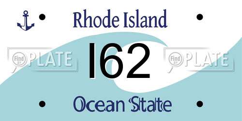 I62 Rhode Island License Plate