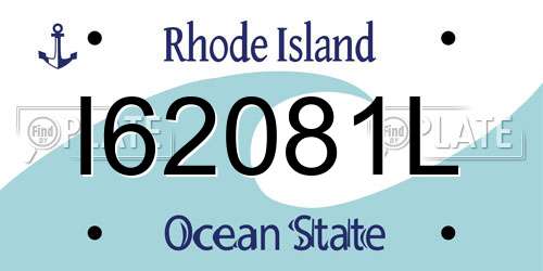 I62081L Rhode Island License Plate