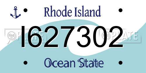 I627302 Rhode Island License Plate