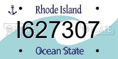 I627307 Rhode Island License Plate