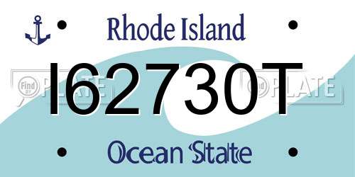 I62730T Rhode Island License Plate