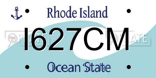 I627CM Rhode Island License Plate