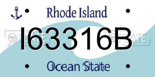 I63316B Rhode Island License Plate
