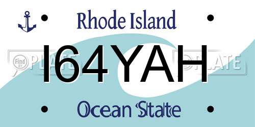 I64YAH Rhode Island License Plate