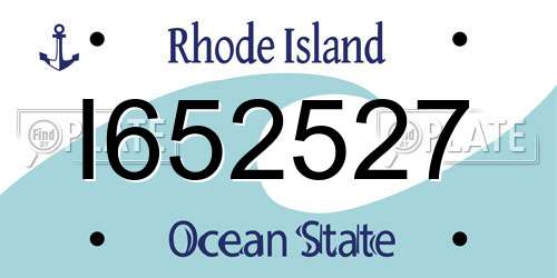 I652527 Rhode Island License Plate