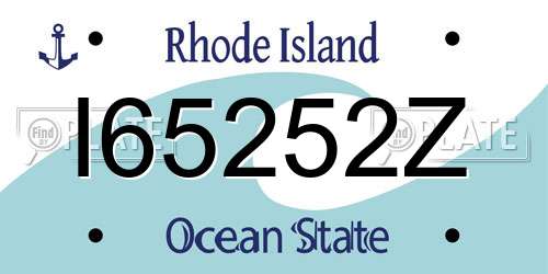 I65252Z Rhode Island License Plate