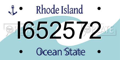 I652572 Rhode Island License Plate