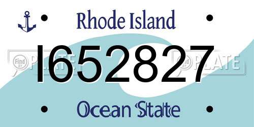 I652827 Rhode Island License Plate