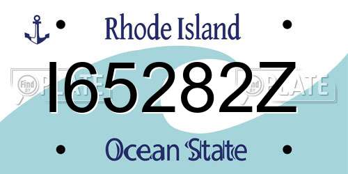 I65282Z Rhode Island License Plate