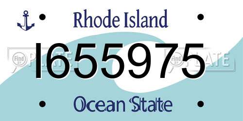I655975 Rhode Island License Plate