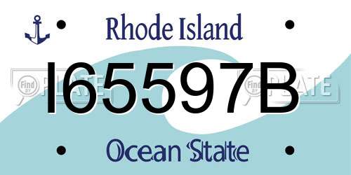 I65597B Rhode Island License Plate