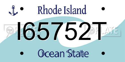 I65752T Rhode Island License Plate
