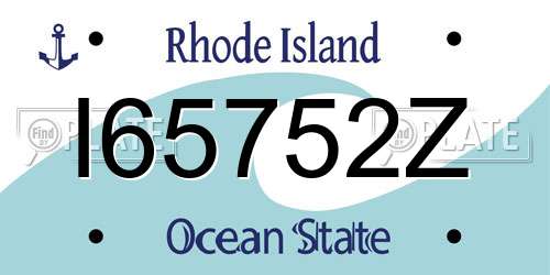 I65752Z Rhode Island License Plate