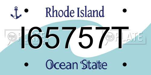 I65757T Rhode Island License Plate