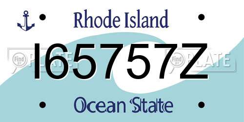 I65757Z Rhode Island License Plate