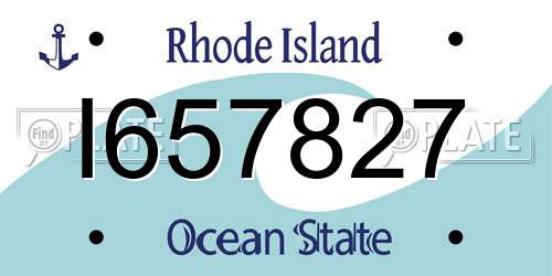 I657827 Rhode Island License Plate