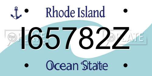 I65782Z Rhode Island License Plate