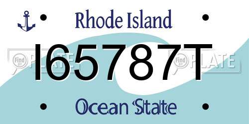 I65787T Rhode Island License Plate