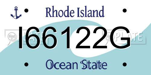 I66122G Rhode Island License Plate