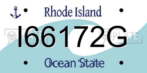 I66172G Rhode Island License Plate