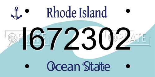 I672302 Rhode Island License Plate