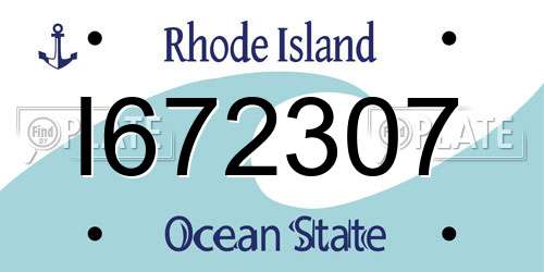 I672307 Rhode Island License Plate