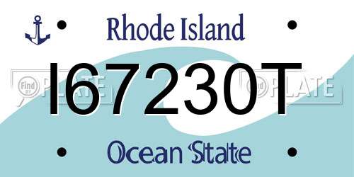 I67230T Rhode Island License Plate
