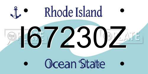 I67230Z Rhode Island License Plate