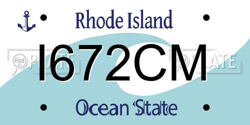 I672CM Rhode Island License Plate