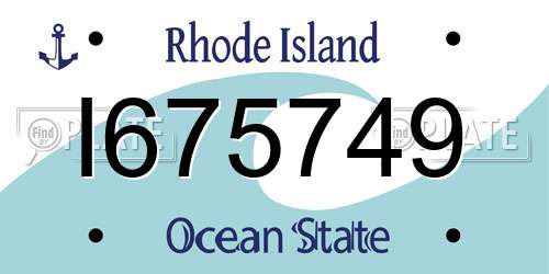 I675749 Rhode Island License Plate