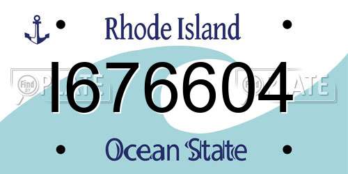 I676604 Rhode Island License Plate