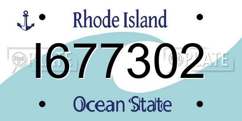 I677302 Rhode Island License Plate