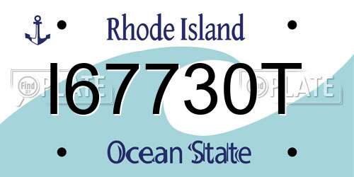 I67730T Rhode Island License Plate